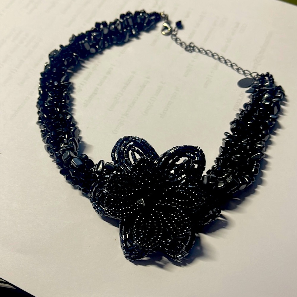 Marcasite Black Choker Necklace